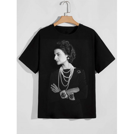 Tricou Femeie-legendă Coco Chanel bumbac